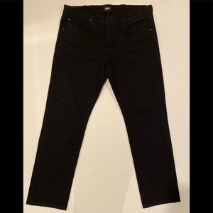 Hudson Byron Five Pocket Straight Black Jeans 38